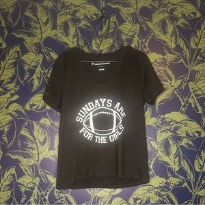 Black Graphic T-Shirt with Football Design